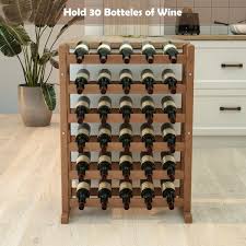 Zeus Ruta 30 Bottles Brown Wine Racks