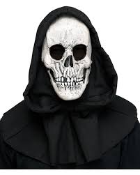 reaper mask with hood halloween mask