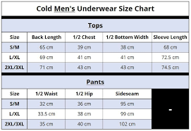 Cold Mens Underwear Size Chart Skatepro