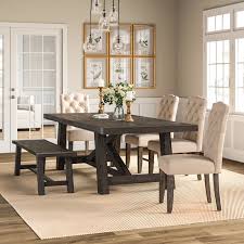 farmhouse dining table with bench