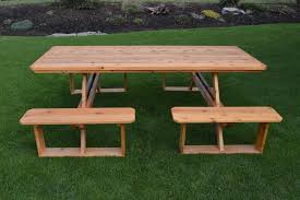 Cedar Wood 8 Walk In Picnic Table With