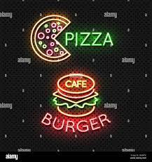 fast food cafe neon signs and