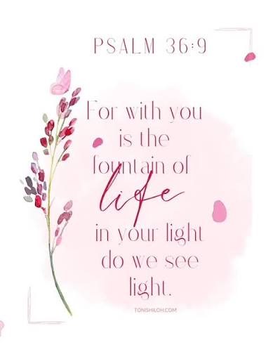 Psalm 36:9 ESV, For with you is the fountain of life; in your light do we see light., #BibleVerse