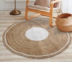 hand braided round jute rug