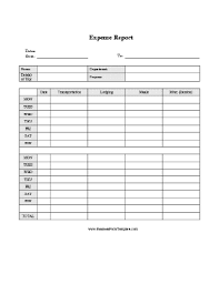 Expense Report Weekly Template