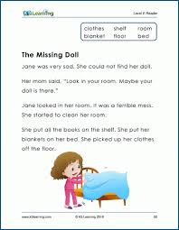 Book levels and guided reading levels to the right i can read! The Missing Doll Level E Children S Story K5 Learning