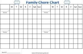 Family Chore Charts Kids Charts Printable Reward Charts