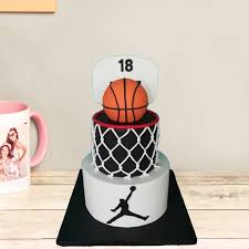 basketball hoop fondant cake