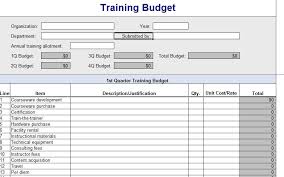 training budget template excel