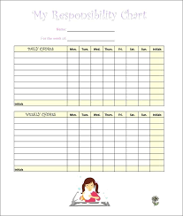 Printable Chore Chart Template Wsopfreechips Co