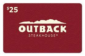 outback steakhouse 25 gift card