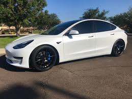 Give your tesla model 3 a stylish and unique chrome delete without having to break the bank. Model 3 White Lowered 1 5 On 20s Teslamodel3
