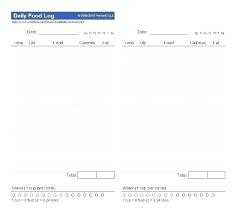 Example Food Diary Template Healthy Kids Activity Daily Log Sample