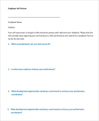 Employee Self Assessment Example 9 Samples In Word Pdf