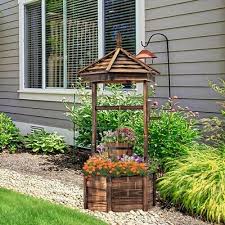 Rustic Wooden Wishing Well Planter