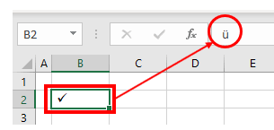 tick in excel google sheets