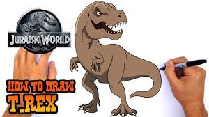 Jurassic world dinosaur drawing easy. How To Draw T Rex Jurassic World Youtube