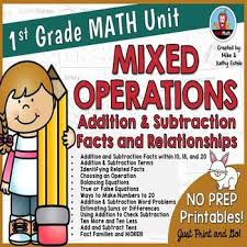 first grade math unit mixed operations