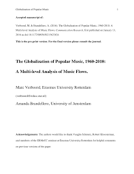 Pdf The Globalization Of Popular Music 1960 2010 A