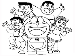 Tranh tô màu Doraemon (37) | Buku mewarnai, Gambar, Kartun