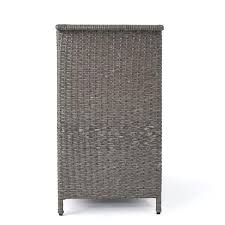Noble House Puerta Wicker Outdoor Serving Bar With Ice Bucket