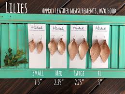 Size Chart Diy Leather Earrings Diy Leather Bows