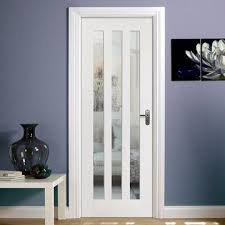 Utah White Primed Panel Door With Clear