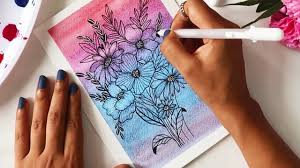 flower drawing painting