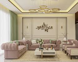 design with blush pink sofa set