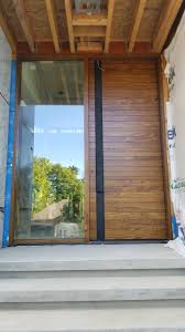 modern exterior solid wood panel door