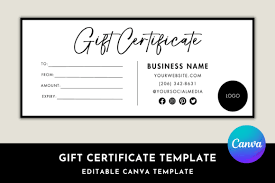 editable gift certificate template
