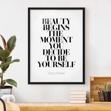 Framed Poster Be Yourself Coco Chanel