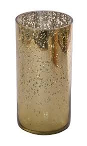 Mercury Glass Cylinder Vase Gold