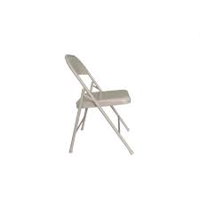 Beige Metal Stackable Folding Chairs