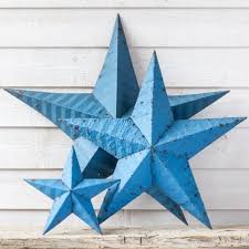 Amish Tin Barn Star Blue Made In Usa