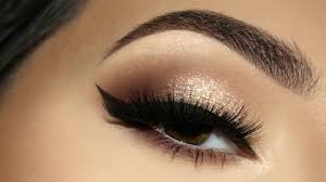 sophisticated glitter chagne makeup
