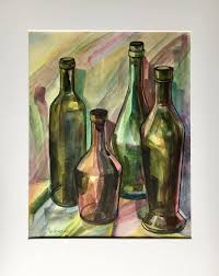 Bottles Painting By Svetlana Rezvaya