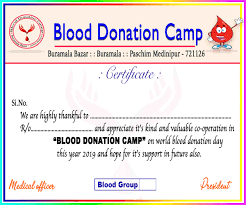 blood donation camp certificate in psd