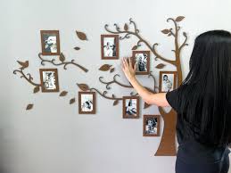 Light Wood Family Tree Wall Art Collage