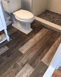 hardwood look tile bathroom renovation