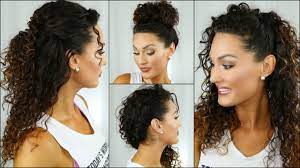 messy bun for curly hair