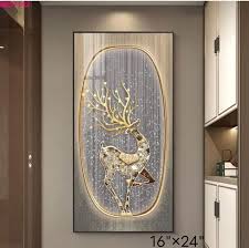 Abstract Gold Deer Vertical Crystal