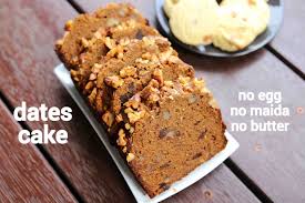 The bread tastes so much like its traditional version that it is hard to tell the difference between the two. Date Cake Recipe Date Walnut Cake Eggless Date And Walnut Loaf