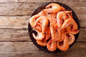 boiled shrimp calories in 100g or ounce