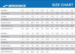 9 Size Chart Brooks Club Level Brands Brooks Size Chart