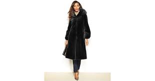 Hooded Faux Fur Maxi Coat In Black
