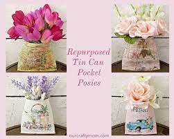 Repurposed Tin Can Wall Pocket Planters