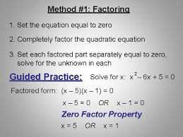 Multiple Methods For Solving Quadratics