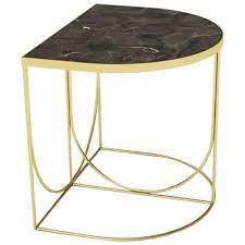 Minimalist Side Table In Brown Marble
