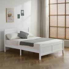 ktaxon deluxe wood platform bed with